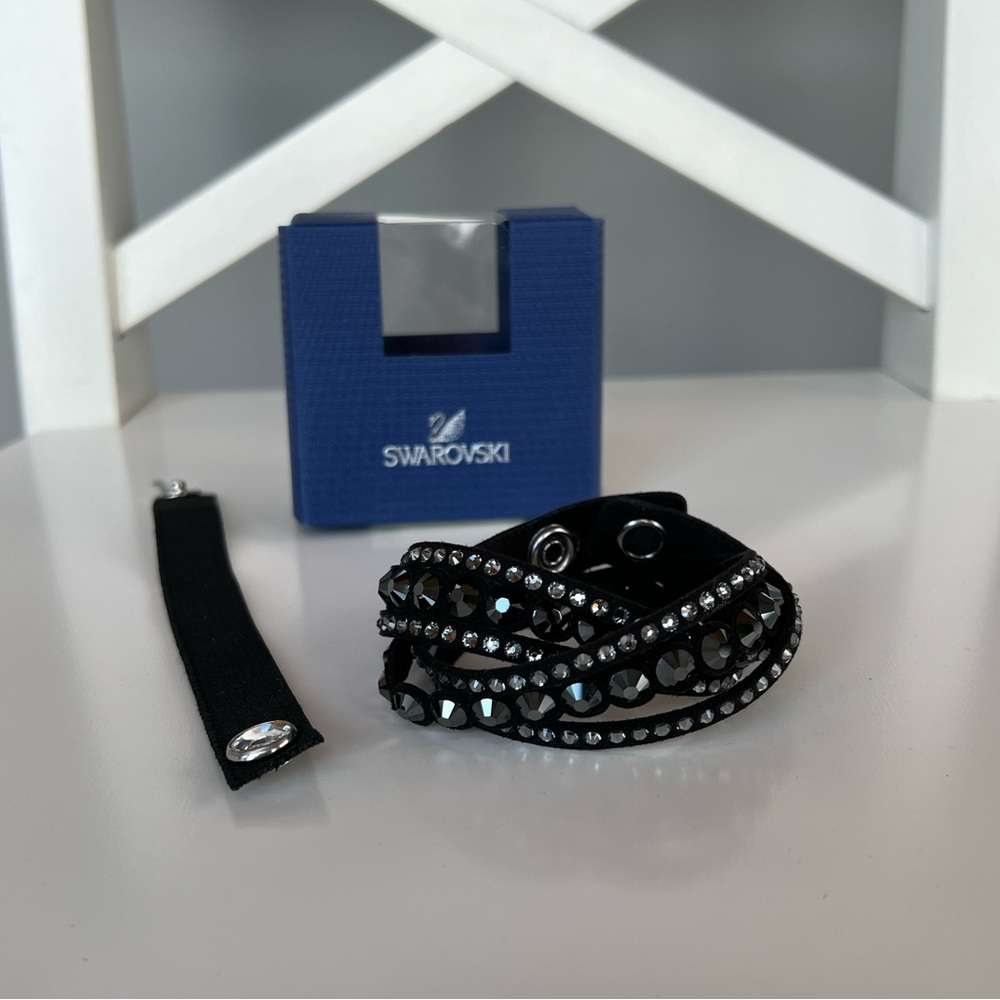 Swarovski Slake Dot Black Bracelet with Hairband Extender - Picture 1 of 5